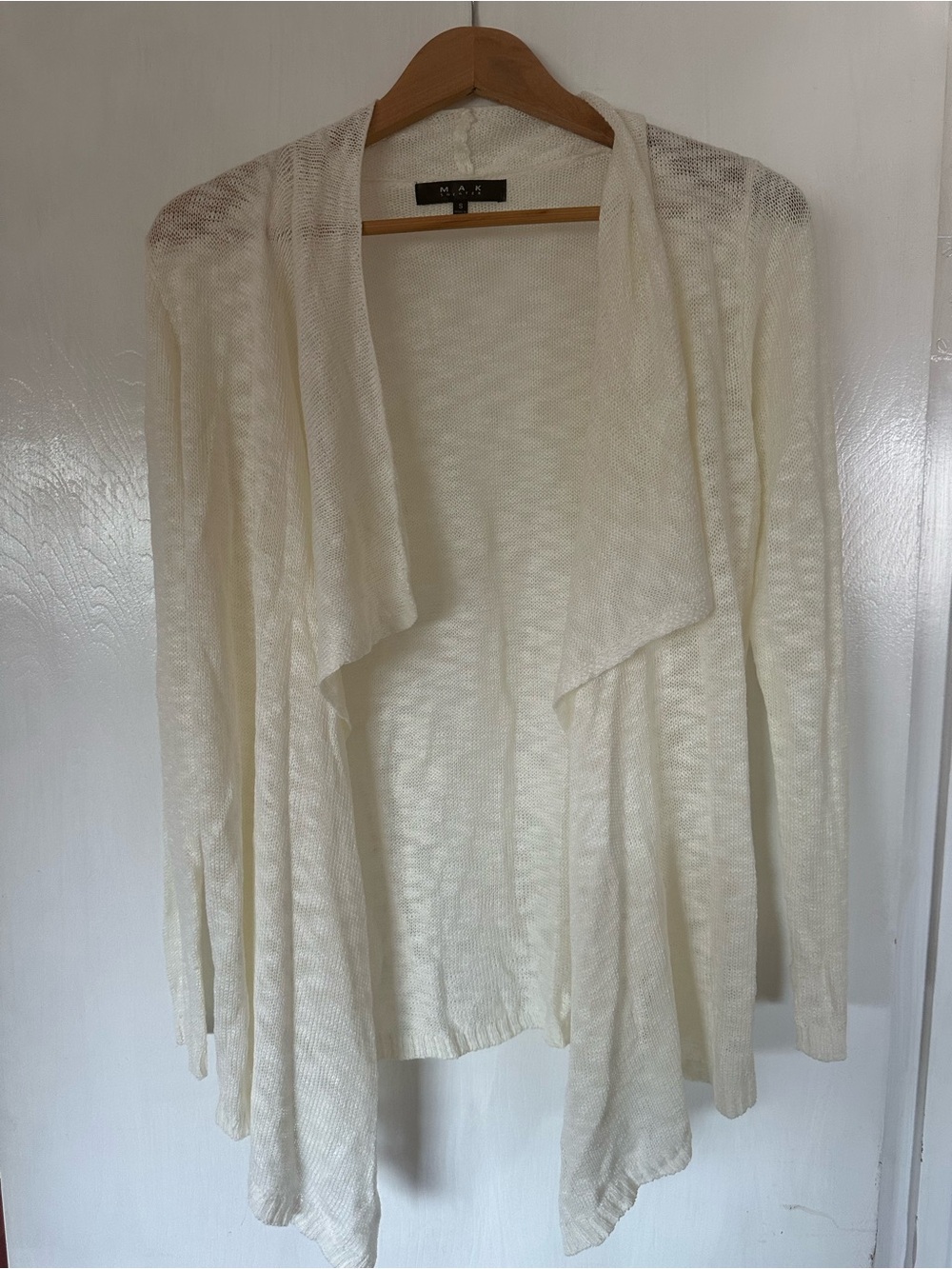 Cream Lightweight Open-Front Cardigan
